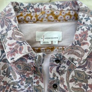 Anthropologie paisley button up jumpsuit.